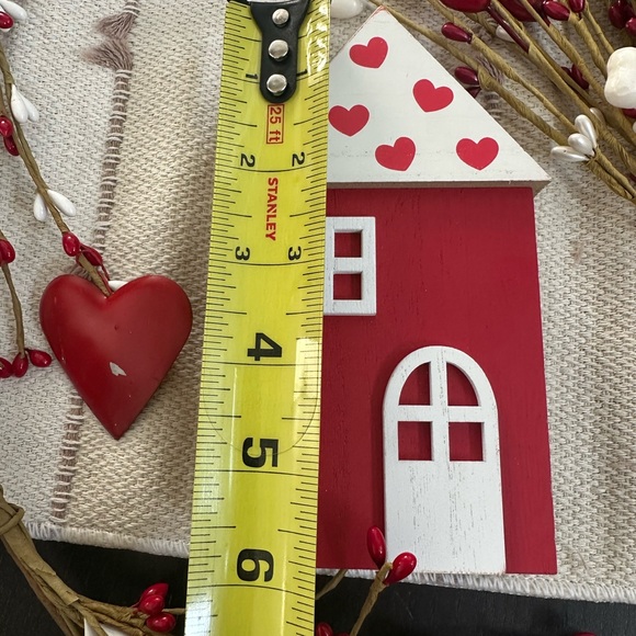 Valentine Decor Bundle - Garland, 3 stems, 2 block houses - Picture 6 of 11